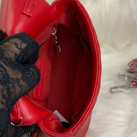 Badgley Mischka Red Quilted Handbag (NWT) - Picture 6 of 12